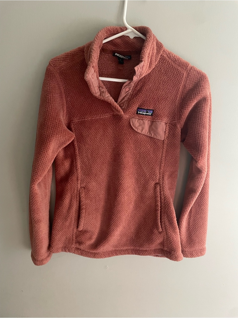 Patagonia Dusty Rose Snap-T Fleece Pullover XS Pink Teddy Sherpa